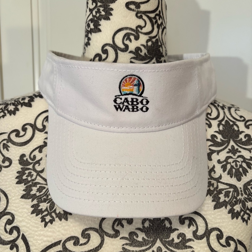 New white embroidered CABO WABO graphic visor Cabo Mexico OSFA adjustable